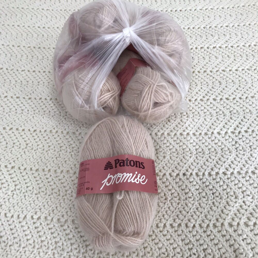 Patons Promise Lot Of 5 Skeins Color Dusty Light Pink